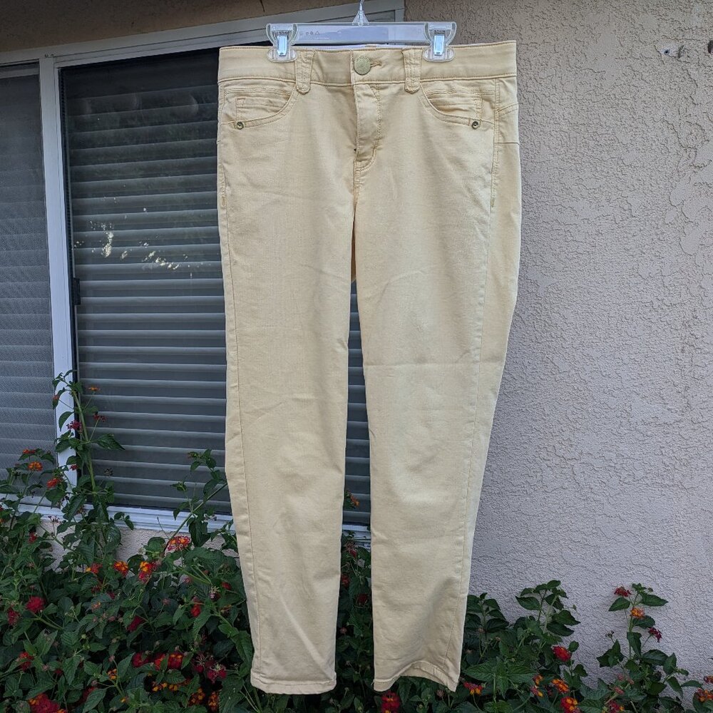 Democracy "Ab"solution Ankle Skimmer Stretch Waist yellow jeans  Sz 10